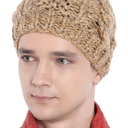 Magic Needles Men Self Design Knitted Acrylic Beanie-image-16