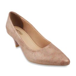 Metro Women's Antique Gold Casual Pumps-image-34