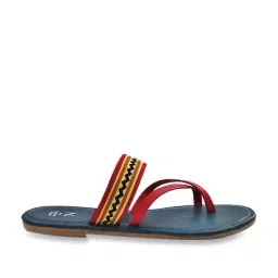 The Madras Trunk Women's Wildorchid Red Cross Strap Sandals-image-74