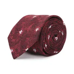 Louis Philippe Maroon Textured Tie-image-25