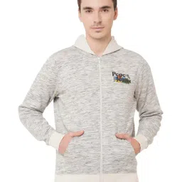 Pepe Jeans Beige Regular Fit Self Pattern Hooded Sweatshirt-picture-10