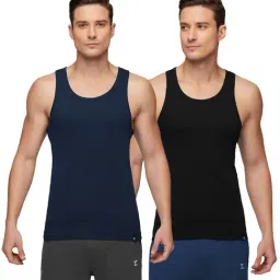 XYXX Blue & Black Regular Fit Vest - Pack of 2-picture-47