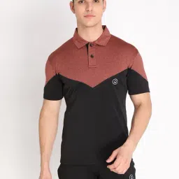 Chkokko Rust & Black Polo T-Shirt-image-36