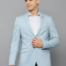 Allen Solly Blue Slim Fit Self Pattern Blazers-picture-5