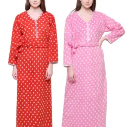 Secret Wish Red & Pink Printed Nighty Pack of - 2-picture-19
