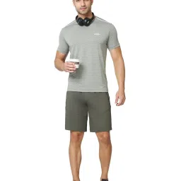 Van Heusen Performance Regular Fit Swift Dry 4 Way Stretch Solid Knit Shorts - Army Green image 5