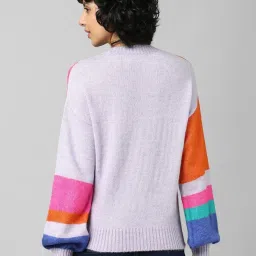Only Multicolored Color-Block Pattern Pullover image 2