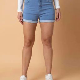 SHOWOFF Blue Mid Rise Shorts-image-19