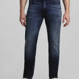 Jack & Jones Dark Blue Denim Cotton Slim Fit Jeans-image-85