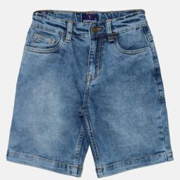 Kiddopanti Kids Blue Solid Denim Shorts-image-36