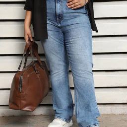 High Star Blue Cotton Bootcut Jeans-image-96