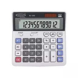 Bambalio 12 Digit Large LCD Display White Electronic Calculator, BL-1255-6