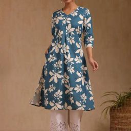 Soch Blue Cotton Floral Kurta-picture-10