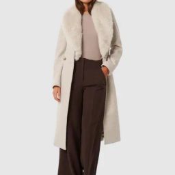 Forever New Mink Marle Blended Slim fit Coat-image-47