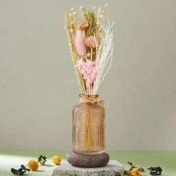 Fabindia Gulmohar Pink Dried Flowers Bud Vase with Flower-31