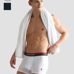 U.S. Polo Assn. White & Navy Regular Fit Trunks - Pack of 2-picture-13
