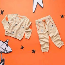 TOTLE Boys Beige Cotton Fullsleeves Cosmic Rider Printed Sweatshirt-image-7