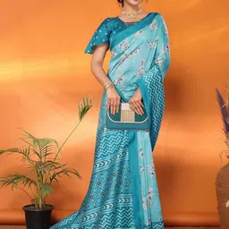 Lookmark Floral Printed Saree-image-80