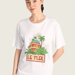 Bene Kleed Women Printed Drop-Shoulder Sleeves T-shirt-image-64