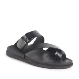Fausto Men's Black Cross Strap Sandals-picture-22