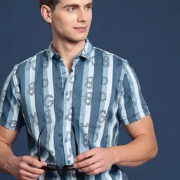 Mast & Harbour Men Slim Fit Striped Casual Shirt-picture-8