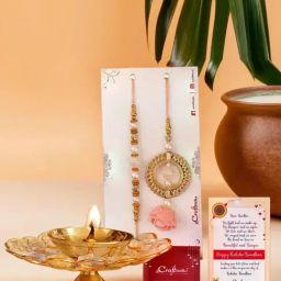 eCraftIndia Assorted Multicolor Rakhi with Diya-image-87