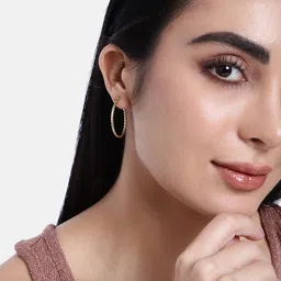 Estele Gold-Plated Circular Hoop Earrings-image-20