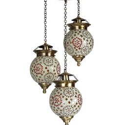 Fos Lighting Gold-Toned & Off-White Self Design Hanging Cluster Light image 2