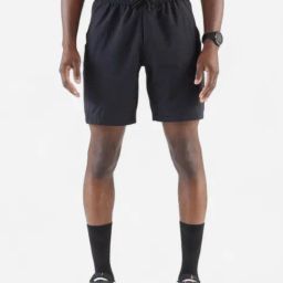 KIPRUN By Decathlon Men Smoked Black Regular Fit Shorts-image-70