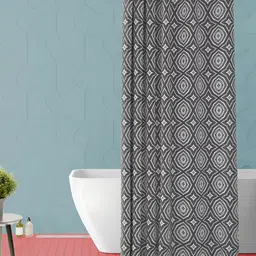 ArtzFolio Grey & White Printed Waterproof Shower Curtain-picture-29