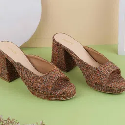 Mochi Printed Block Mules-4