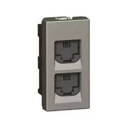 Legrand Arteor RJ11 1 Module Jack Type Double Telephone Square Magnesium Socket 5736 27 (Pack of 20)-5