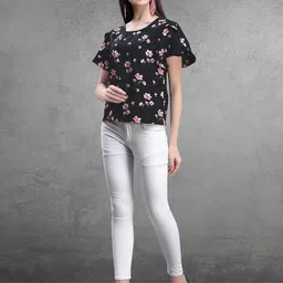 Oomph! Floral Printed Flutter Sleeves Top image 5