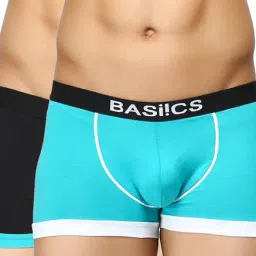 BASIICS by La Intimo Black & Blue Comfort Fit Trunks (Pack of 2)-picture-26