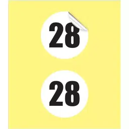 Sticker Bazaar M3 Number 28 Printed Labels 12 mm Dia 10200 Labels (Pack of 10)-27