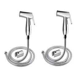 CLINTON Dolphin Health Faucet with Hose Pipe 1.5 m Stainless Steel, Rubber Chrome Finish (Pack of 2)-image-82