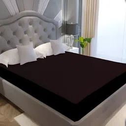 POORAK Brown Terry Cotton Water Resistant Mattress Protector-picture-9