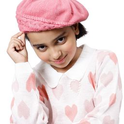 BHARATASYA Cotton Knitted Afghani Slouch Cap Pink - Pink-image-41