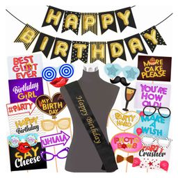 Wobbox Happy Birthday Props Birthday Banner & Sash Happy Birthday Decoration Items Multicolor -Pack Of 28-image-55