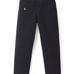 Pine Kids Woven Full Length Trousers with Stretch Solid Colour - Black-image-51