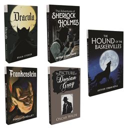 Set of 5 Crime Novels for Adults & Child - The Hound of the Baskervilles, Dracula, Frankenstein, The Picture of Dorian Gray, The Adventures of Sherlock Holmes - English-15