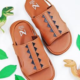 The Madras Trunk Abstract Detailed Back Strap Sandals - Tan-image-74