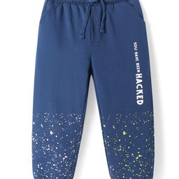 Honeyhap Premium100% Cotton Full Length Lounge and Pantswith Splash Print & Bio Finish - Navy Blue-image-43