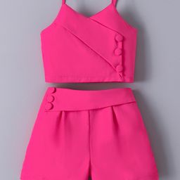 Mark & Mia Sleeveless Solid Color Top & Shorts Set - Dark Pink-image-36