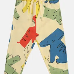 MINI KLUB Cotton Animals Printed Pant - Yellow-picture-21