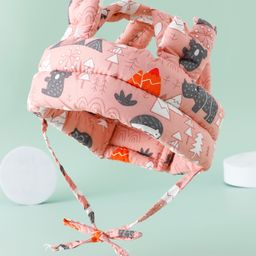 Baby Helmets With Jungle Theme Print - Pink-picture-21