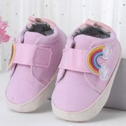 Cute Walk by Babyhug Velcro Closure Booties with Rainbow Theme Applique - Pink-image-95