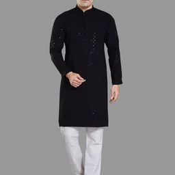 DIVISIVE Men Thread Work Kurta-picture-3