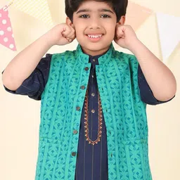 Fabindia Boys Printed Cotton Woven Nehru Jacket-picture-18