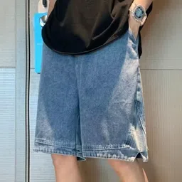 HERE&NOW Men Loose Fit Denim Shorts-picture-4